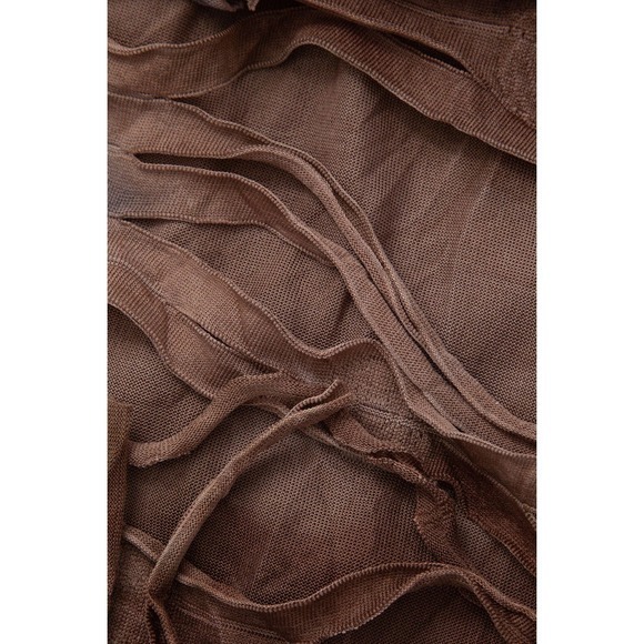 Micas Tie Dye Distressed Mesh Slit Halter Maxi Dress BROWN size XL - mordernwear.com Micas Tie Dye Distressed Mesh Slit Halter Maxi Dress BROWN size XL - mordernwear.com